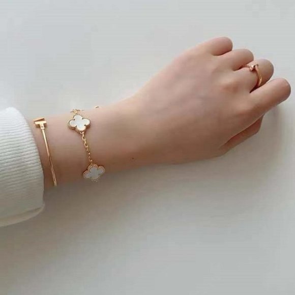 Four leaf clover Van Cleave bracelet - Picture 2 of 7